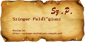 Szinger Pelágiusz névjegykártya